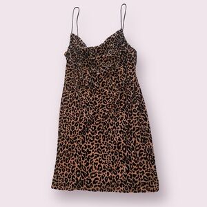 Altar’d State Leopard Cheetah Velvet Sleeveless Mini Dress Medium never worn